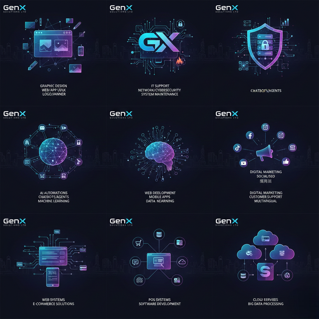 GenX Solutions Services - Web Development, Mobile Apps, AI, Cloud, Cybersecurity, and more